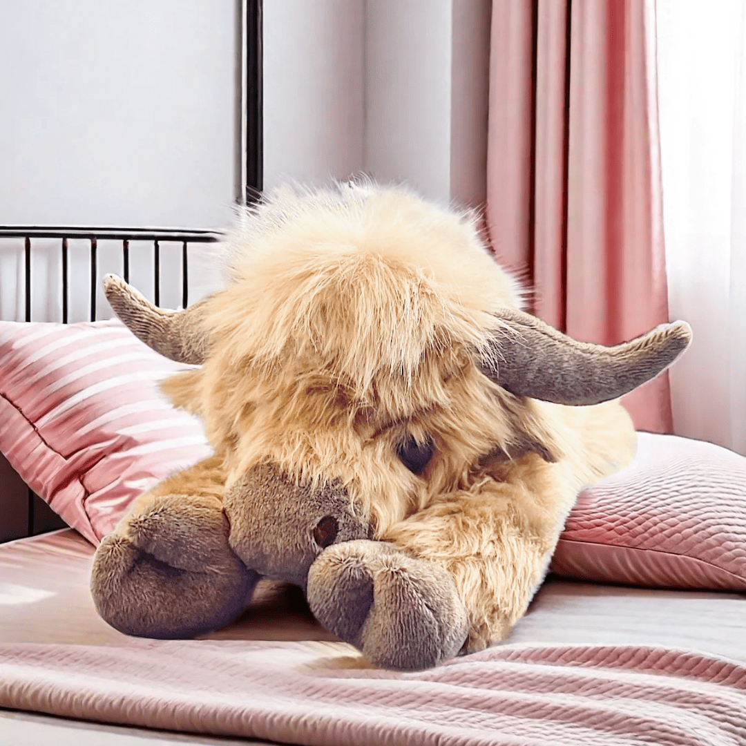 Qozy Weighted Highland Cow Plush